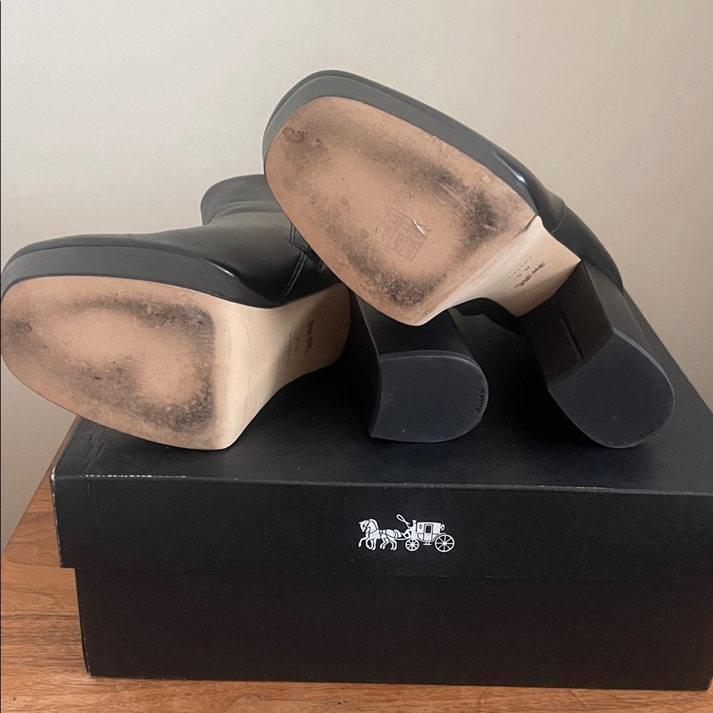 Coach Black Platform Heeled Boots - Picture 7 of 7